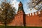 Moscow Kremlin wall of red brick. Second Unnamed tower