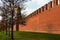 Moscow Kremlin wall of red brick. Second Unnamed tower