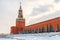 Moscow Kremlin in winter, Russia. It is famous tourist attraction of Moscow