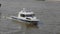 MOSCOW - MAY 7: Boat police of Russia floating on the Moscow river on May 7, 2017 in Moscow, Russia