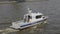 MOSCOW - MAY 7: Boat police of Russia floating on the Moscow river on May 7, 2017 in Moscow, Russia