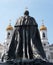 Moscow. Monument to the emperor Alexander II and Cathedral of Christ the Saviour