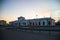 Moscow railway station of Yaroslavl. Night scene. Long exposure