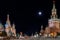 Moscow, Red Square, Spasskaya Tower night view