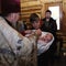 Moscow region, Russia, 01.22.2019. The Holy Orthodox rite of the sacrament of baptism newborn baby in a Christian Church