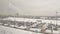 Moscow ring road winter. Cars are moving very dense stream.