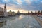Moscow river and Kremlin embankment at winter