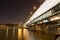 Moscow River, Luzhnetskaya Bridge (Metro Bridge) and promenade