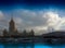 Moscow river navigation city background