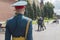 MOSCOW / RUSSIA: 01/07/2021 Sea and River Fleet Worker`s Day. Wreath-laying ceremony at Tomb of the Unknown Soldier in Alexander g