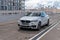 Moscow, Russia - 05 September 2019, white bmw x6m 50d parked on roof parking lot. Cloudy weather.