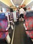 MOSCOW, RUSSIA - 06.2019: inside Aeroexpress Train. Aeroexpress Ltd. is the operator of airport rail link services in