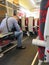 MOSCOW, RUSSIA - 06.2019: inside Aeroexpress Train. Aeroexpress Ltd. is the operator of airport rail link services in Russia