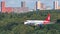 Moscow,Russia-07/02/2018:The passenger plane lands at Vnukovo International Airport VKO in Moscow