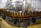 MOSCOW, RUSSIA. 07 February 2018: Empty beer bottles, on a conveyor belt, Binding brewery