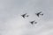 Moscow, Russia, 09/05/2020: Fighters in the sky at the Victory Air Parade