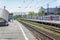 Moscow: Russia, 11/05/2020: Railway platform at a large station