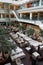 MOSCOW / RUSSIA - 15/06/2015 view of people having lunch in the open dining room of a restaurant in the atrium of the Smolensky