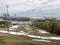 Moscow, Russia - 22 April, 2024 - View of Luzhniki stadium and Vorobyevy Gory ski and snowboard complex