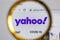 Moscow, Russia - 31 March 2021: View the Yahoo homepage through a magnifier.