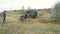 Moscow, Russia 9 June: SUVs race on dirt. Driver competing in an off-road 4x4 competition. An SUV driving through mud