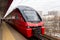 Moscow, Russia - Aeroexpress Train in Okruzhnaya railway station