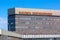 Moscow, Russia - April, 2018: Terminal F of international airport SVO Sheremetyevo with blue sky. Hub airport for Aeroflot Russian