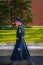 MOSCOW, RUSSIA- APRIL, 24, 2018: Single soldier walking during guard of Honor march of change at the tomb of the Unknown