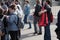 MOSCOW, RUSSIA - APRIL 30, 2018: A woman with a bag with the inscription `We are for honest amphoras` is leaving the rally