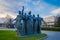 MOSCOW, RUSSIA - AUGUST 02, 2008: Outdoor view of old bronze sculptures o in Muzeon Art Park Fallen Monument Park