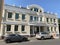 Moscow, Russia, August, 29, 2019. Cars parked near house 11, building 3 in  Khokhlovsky lane in summer in historical center of Mos