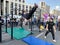 Moscow, Russia, August, 31, 2019. Sports and music: the festival `PRO summer` on Sakharov Avenue 31.08.2019 year. Exercises on the