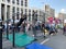 Moscow, Russia, August, 31, 2019. Sports and music: the festival `PRO summer` on Sakharov Avenue 31.08.2019 year. Exercises on the