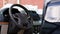 Moscow, Russia - CIRCA 2022: steering wheel interior car of SUV Toyota Land Cruiser Prado winter time. beautiful new