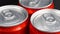 MOSCOW, RUSSIA- CIRCA MARCH 2018: Cans of famous american sort drink Coca-Cola rotating