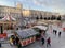 Moscow, Russia, December, 20, 2019.  Christmas fair in front of the shopping center `Metropolis`. One of the areas  of the annual