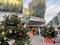 Moscow, Russia, December, 20, 2019.  Christmas fair in front of the shopping center `Metropolis`. One of the areas  of the annual