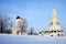 MOSCOW, RUSSIA - December, 2018: Winter day in the Kolomenskoye estate. Church Of The Ascension