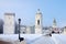MOSCOW, RUSSIA - December, 2018: Winter day in the Kolomenskoye estate. The St. George Bell Tower