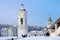 MOSCOW, RUSSIA - December, 2018: Winter day in the Kolomenskoye estate. The St. George Bell Tower