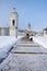 MOSCOW, RUSSIA - December, 2018: Winter day in the Kolomenskoye estate. The St. George Bell Tower