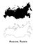 Moscow, Russia. Detailed Country Map with Location Pin on Capital City.