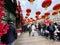 Moscow, Russia, February, 11, 2024. People walking along Tverskaya Square in Moscow during the Chinese New Year