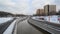 Moscow, Russia - February 20, 2018. traffic on embankments of the Yauza River