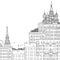 Moscow, Russia - hand drawn black and white illustration