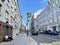 Moscow, Russia, July, 02, 2021. Moscow, Petrovka Street in summer on a clear day. Houses 19 building 1