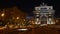 Moscow, Russia - July 20, 2019: Triumphal arch at night in Moscow