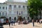 Moscow. Russia - June 02.2016. Students in front of Institute of Architecture