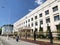 Moscow, Russia, June, 20, 2019. People walking near building of Embassy of Republic of Kazakhstan. Chistoprudny boulevard, Moscow