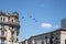 MOSCOW, RUSSIA - June 24,2020. An air parade of military combat helicopters of Russian Air Force fly in skies of Moscow over